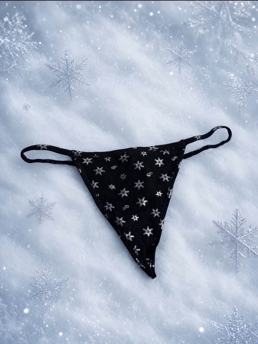 PINK Victoria’s Secret- Winter Silver Snowflake V-String